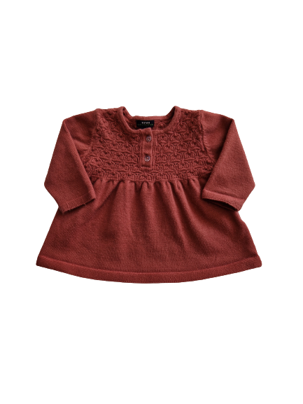 Robe en tricot bordeaux 1 mois