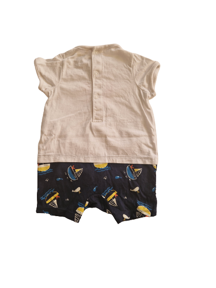 Combishort blanche motif crabe 3 mois