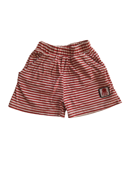 Short blanc rayé rouge 6 mois