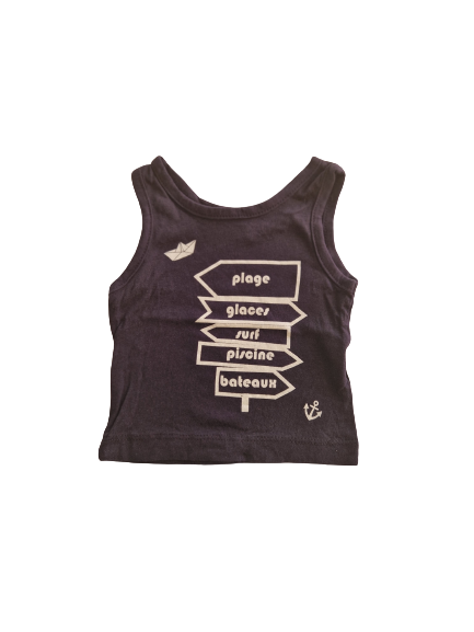 Débardeur bleu 9 mois