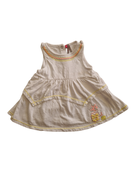 Tunique blanche sans manches 24 mois