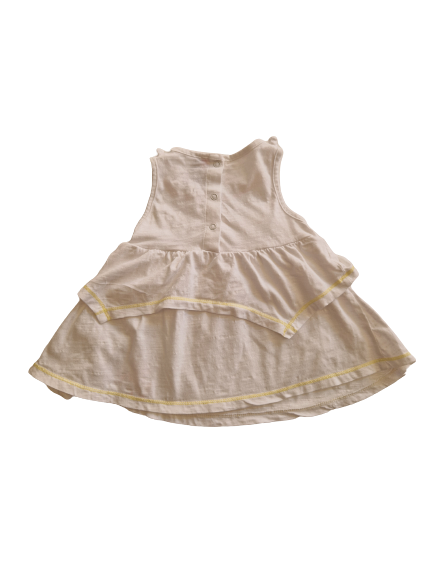 Tunique blanche sans manches 24 mois