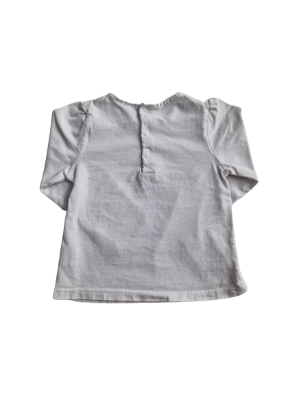 Tee-shirt blanc manches longues 24 mois