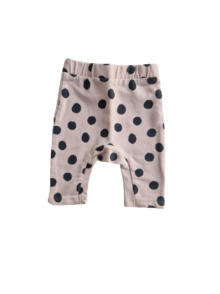 Pantalon sarouel rose à pois noir 1 mois