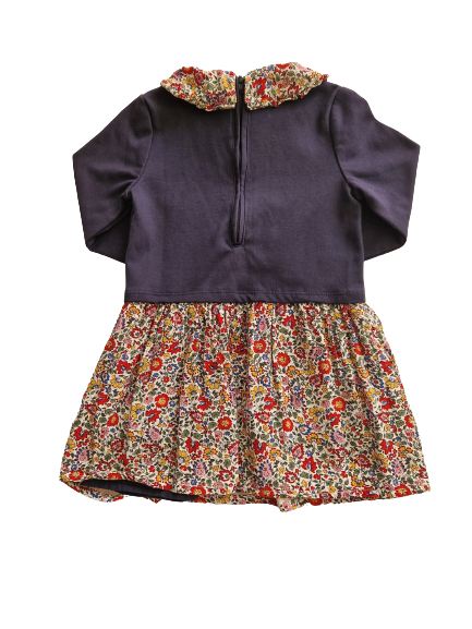 Robe bleu imprimée floral 3 ans