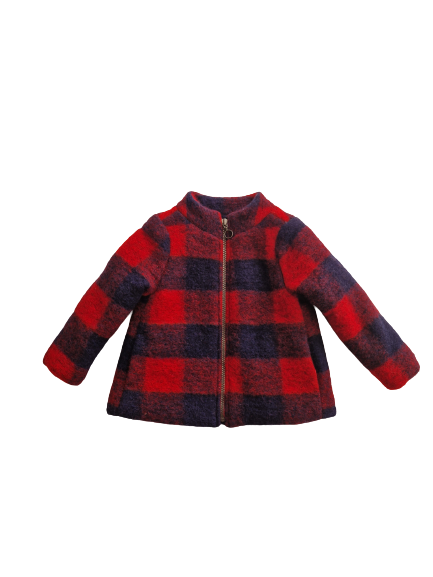 Veste doublé bleu et rouge 24 mois