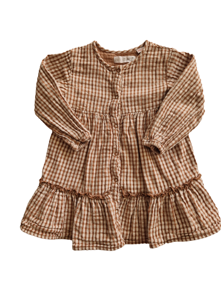 Robe écru- marron 24 mois-3 ans