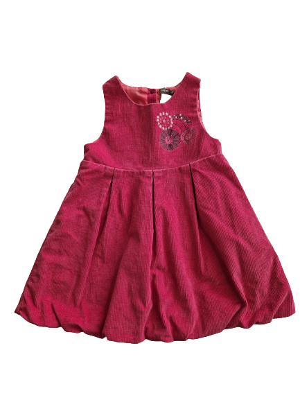 Robe rose en velours 24 mois