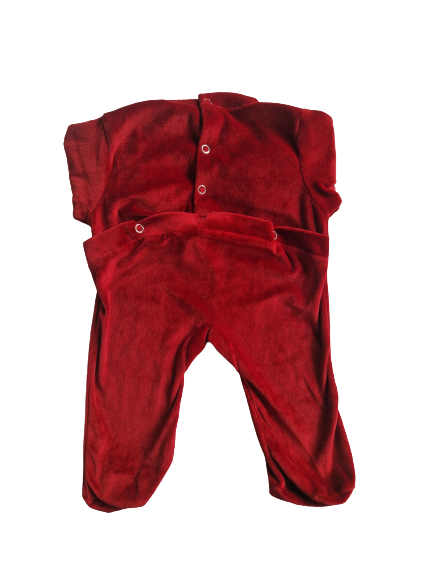 Pyjama en velours rouge 0-3 mois