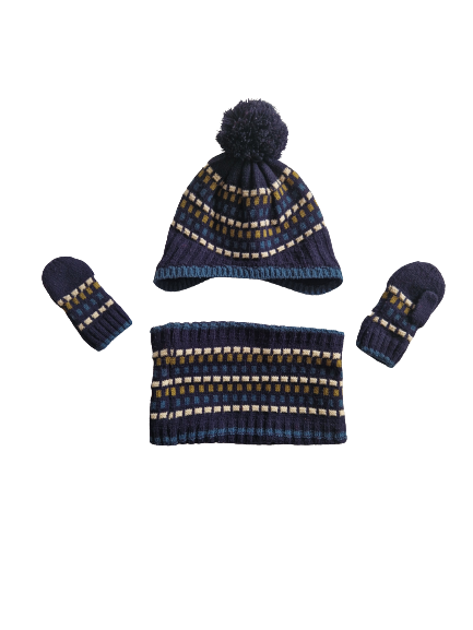 Ensemble bonnet - snood - moufles 24 mois-3 ans