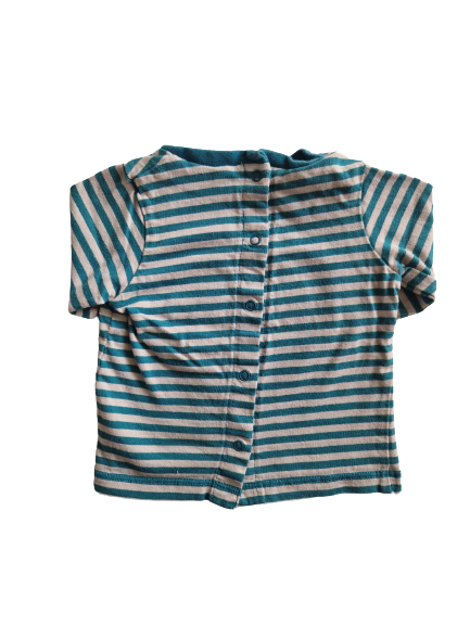 Tee-shirt rayure bleu manches longues 3 mois