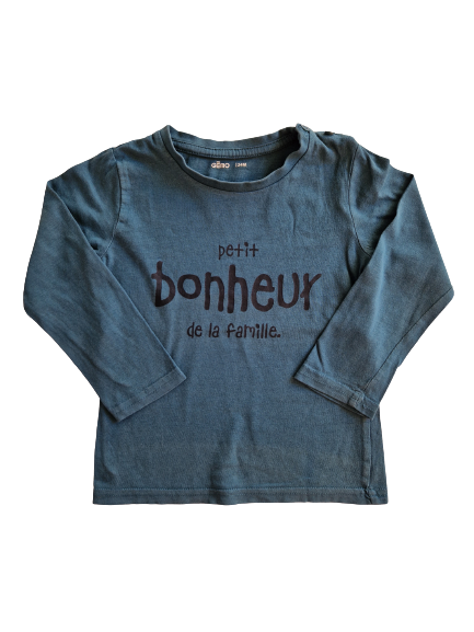 Tee-shirt vert manches longues 24 mois