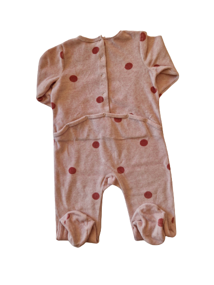 Pyjama rose en velours à pois 24 mois