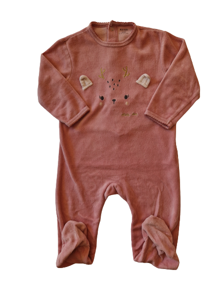 Pyjama rose en velours 24 mois