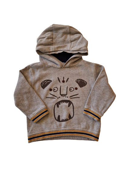 Sweat gris à capuche 3 ans