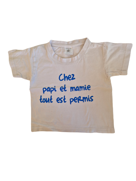 Tee-shirt blanc inscription 12-24 mois
