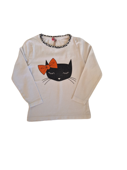 Tee-shirt blanc manches longues 24 mois