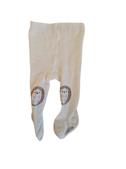 Collant blanc motif animaux  1-3 mois