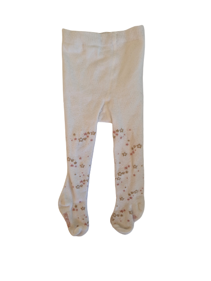 Collant blanc imprimé étoiles 6-9 mois