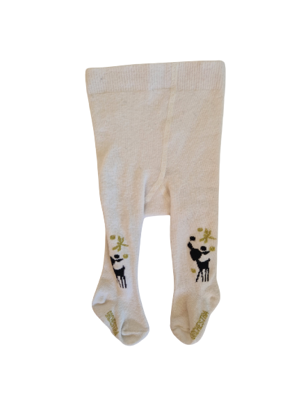 Collant blanc motif rennes 1-3 mois
