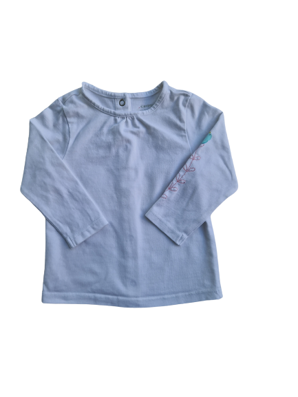 Tee-shirt blanc manches longues 6 mois