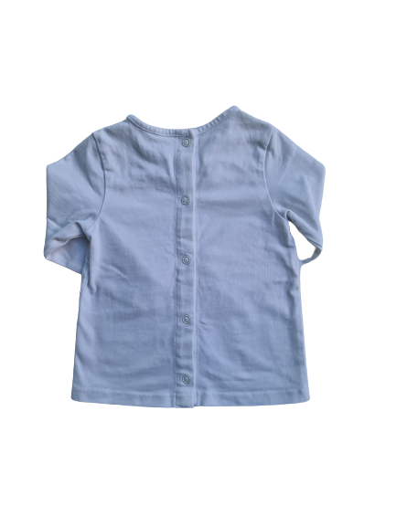 Tee-shirt blanc manches longues 6 mois