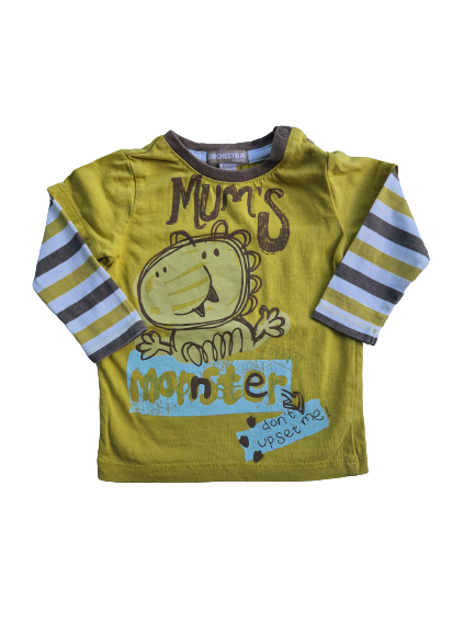 Tee-shirt jaune moutarde manches longues 6 mois