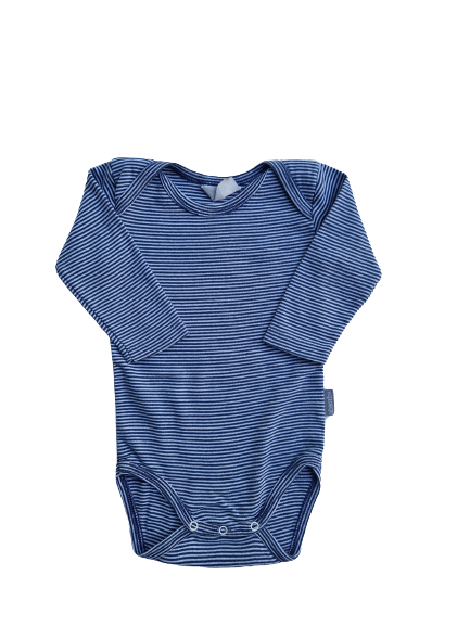 Body rayé blanc-bleu  12 mois