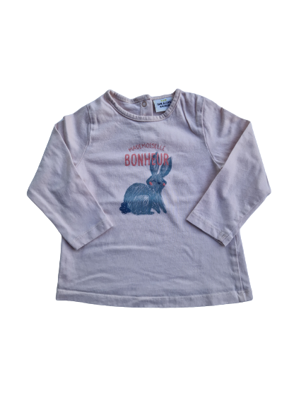 Tee-shirt rose pâle manches longues 18 mois