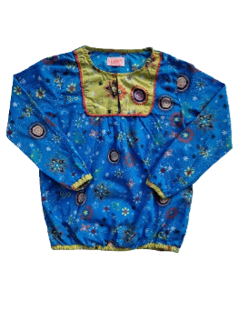 Blouse turquoise à motif 5 ans