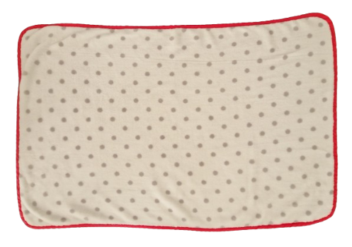 Couverture plaid blanche à pois gris 75x100