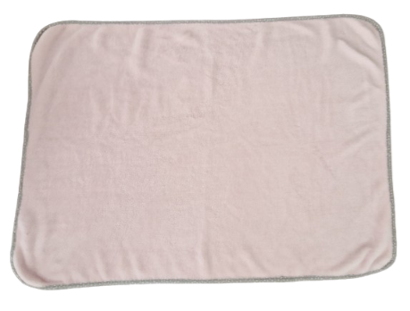 Couverture plaid grise et rose 95x70