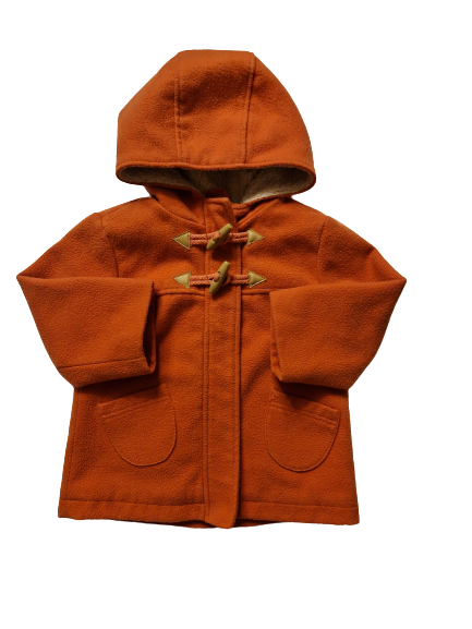 Duffle coat à capuche rose 24 mois