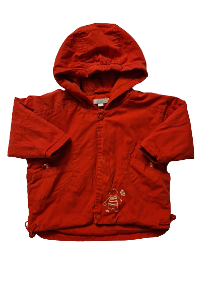 Blouson rouge à capuche 12 mois