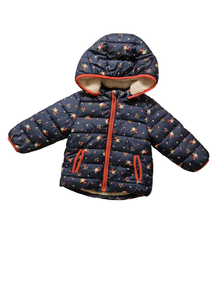 Doudoune bleu fleurie 12 mois