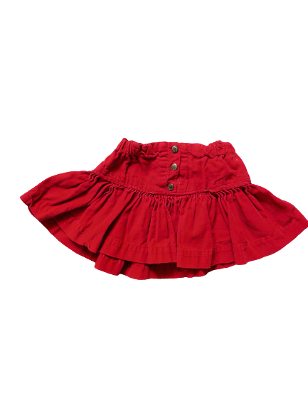 Jupe rouge en velours taille ajustable 24 mois