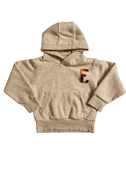 Sweat gris chiné à capuche 4 ans