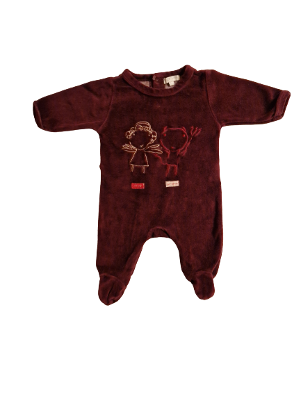 Pyjama violet en velours naissance