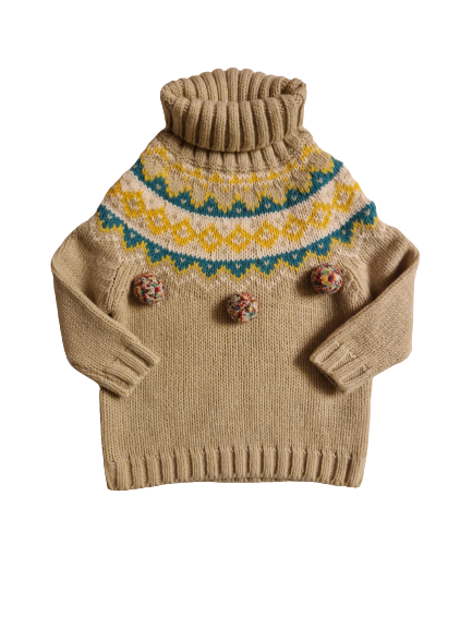 Pull marron en maille 24 mois