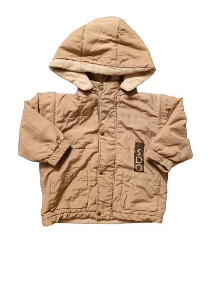 Blouson marron à capuche doublé 24 mois