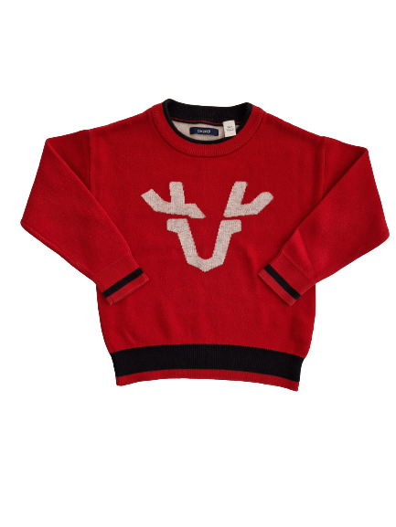 Pull rouge en tricot 5 ans