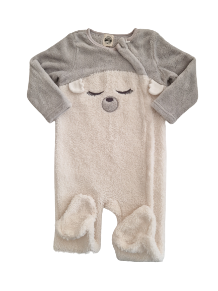 Surpyjama effet mouton gris-blanc 18 mois