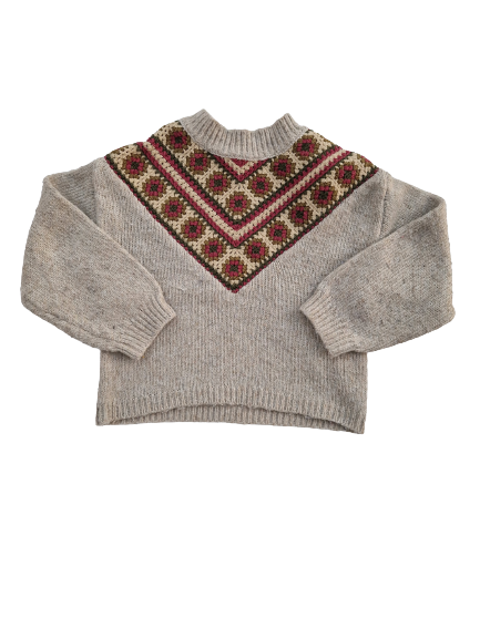 Pull marron en maille 3 ans