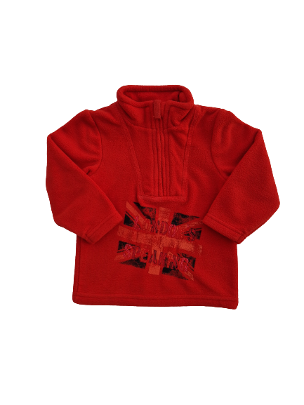 Pull polaire rouge 12 mois