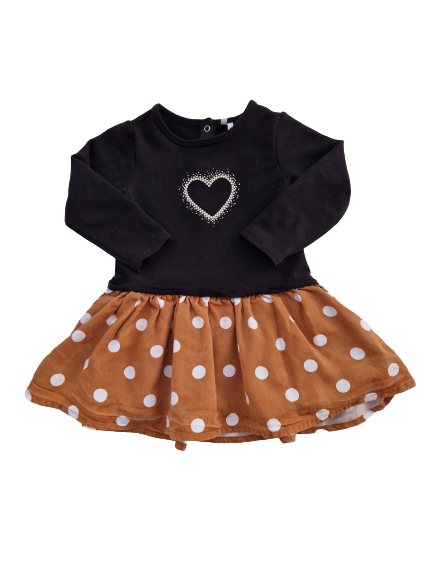 Robe noire et marron 24 mois