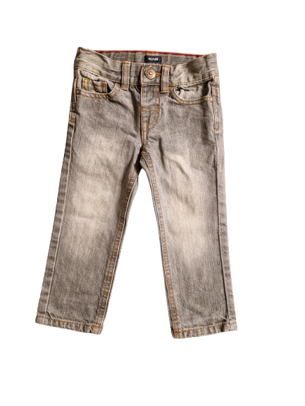 Jean gris délavé taille ajustable 24 mois
