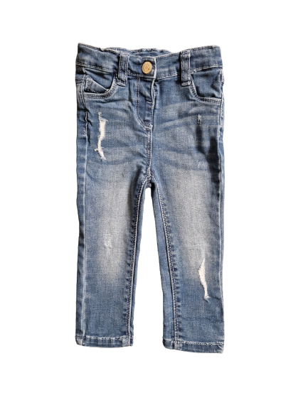 Jean slim bleu taille ajustable 9 mois