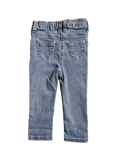 Jean slim bleu taille ajustable 9 mois
