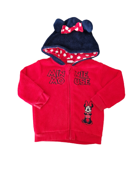 Veste rouge polaire à capuche 12 mois