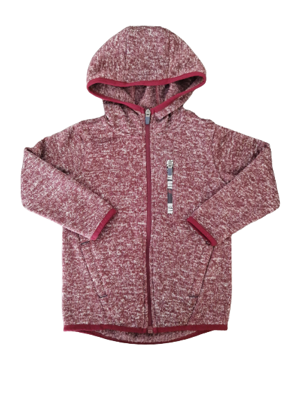 Sweat zippé bordeaux en molleton 4 ans